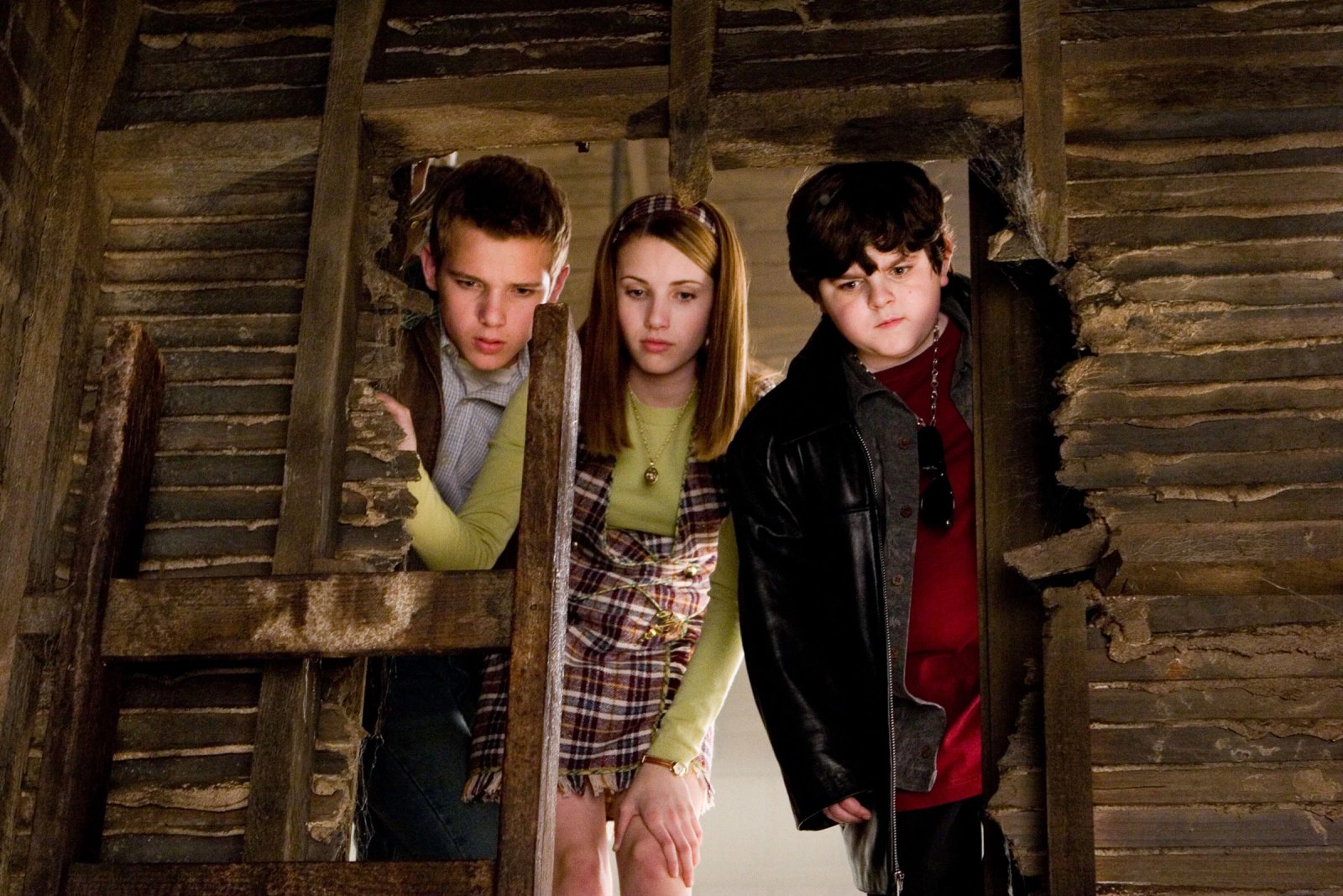 Emma Roberts as Nancy Drew, Max Thieriot as Ned Nickerson and Josh Flitter as Corky Veinshtein